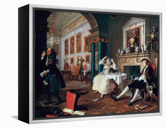 Marriage A-La-Mode: 2, the Tete a Tete, 1743-William Hogarth-Framed Premier Image Canvas