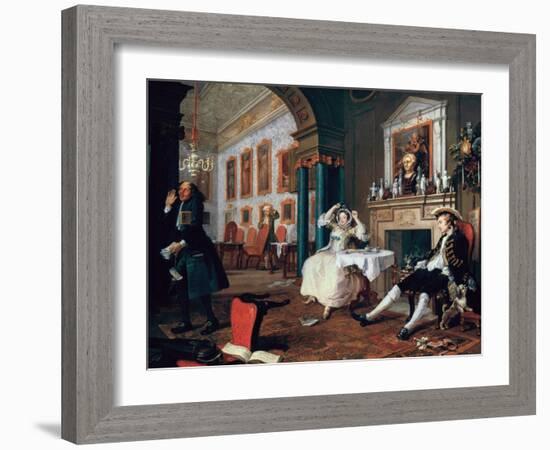 Marriage A-La-Mode: 2, the Tete a Tete, 1743-William Hogarth-Framed Giclee Print