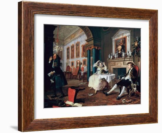 Marriage A-La-Mode: 2, the Tete a Tete, 1743-William Hogarth-Framed Giclee Print