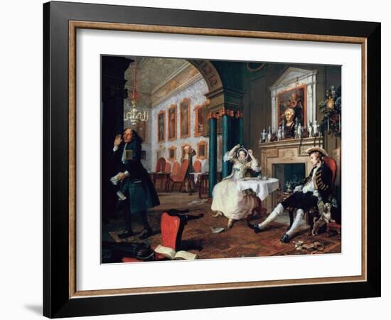 Marriage A-La-Mode: 2, the Tete a Tete, 1743-William Hogarth-Framed Giclee Print