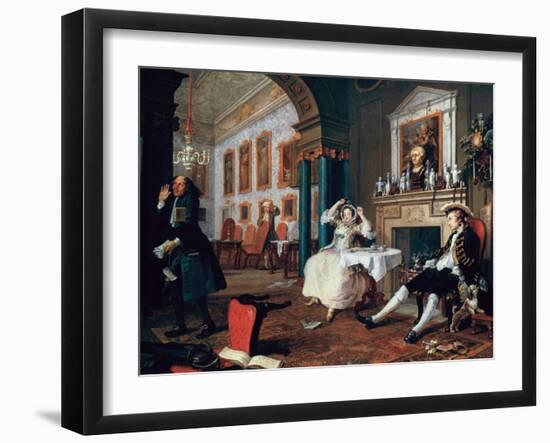 Marriage A-La-Mode: 2, the Tete a Tete, 1743-William Hogarth-Framed Giclee Print