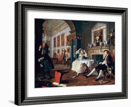 Marriage A-La-Mode: 2, the Tete a Tete, 1743-William Hogarth-Framed Giclee Print