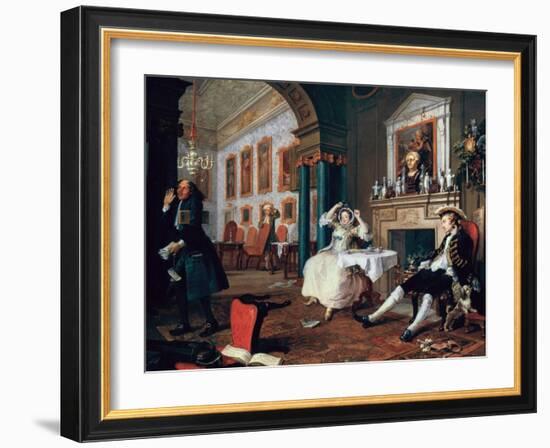 Marriage A-La-Mode: 2, the Tete a Tete, 1743-William Hogarth-Framed Giclee Print