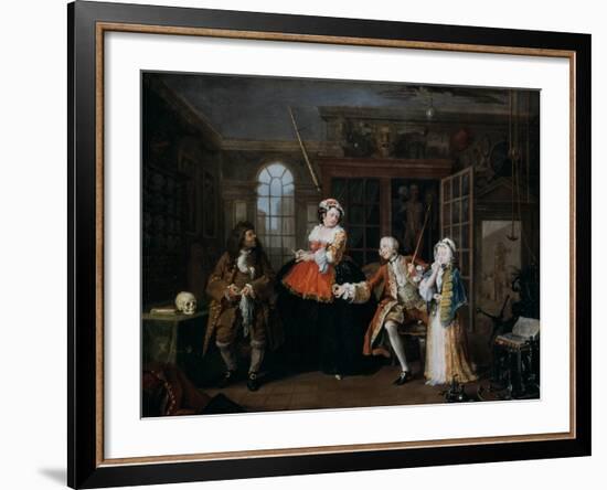 Marriage A-La-Mode: 3, the Inspection, C1743-William Hogarth-Framed Giclee Print