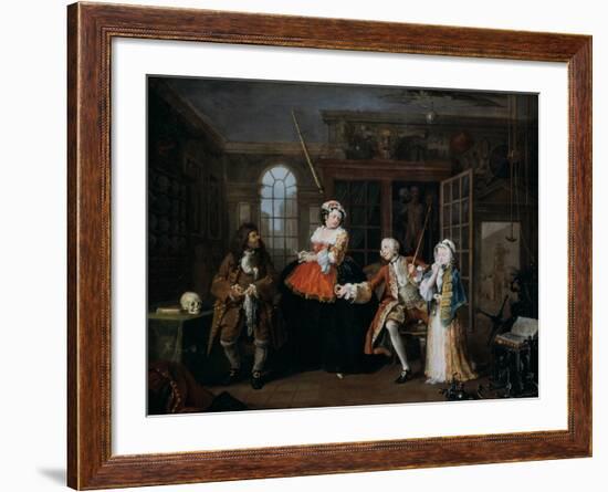 Marriage A-La-Mode: 3, the Inspection, C1743-William Hogarth-Framed Giclee Print