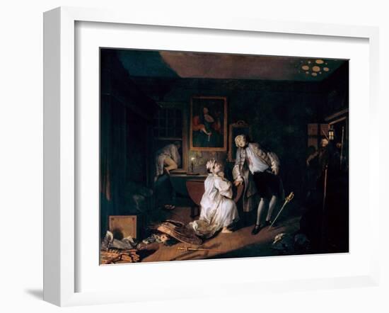 Marriage A-La-Mode: 5, the Bagnio, C1743-William Hogarth-Framed Giclee Print