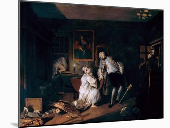 Marriage A-La-Mode: 5, the Bagnio, C1743-William Hogarth-Mounted Giclee Print