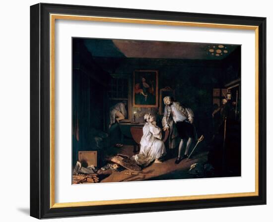 Marriage A-La-Mode: 5, the Bagnio, C1743-William Hogarth-Framed Giclee Print