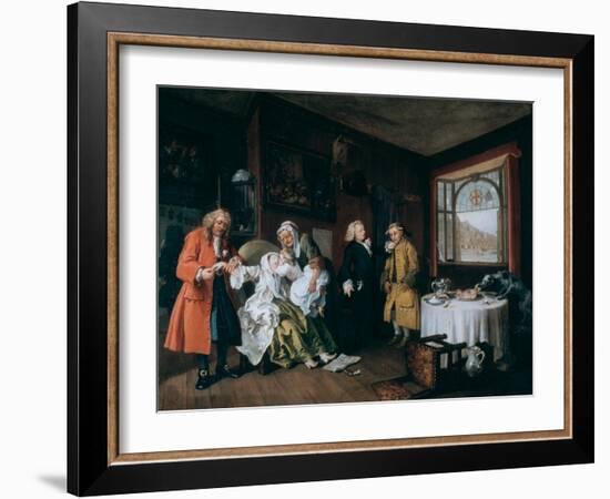 Marriage A-La-Mode: 6, the Lady's Death, C1743-William Hogarth-Framed Giclee Print