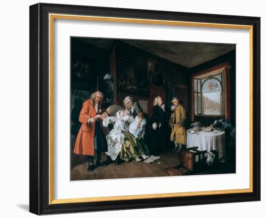 Marriage A-La-Mode: 6, the Lady's Death, C1743-William Hogarth-Framed Giclee Print