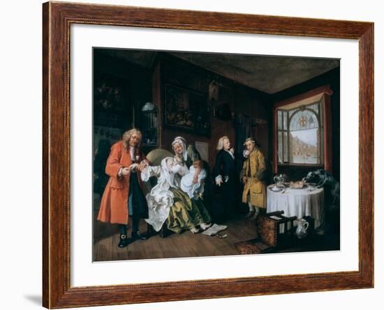 Marriage A-La-Mode: 6, the Lady's Death, C1743-William Hogarth-Framed Giclee Print