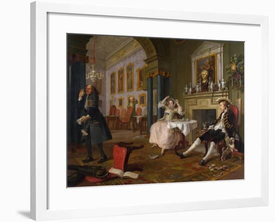 Marriage a La Mode: II - the Tete a Tete, C.1743-William Hogarth-Framed Giclee Print