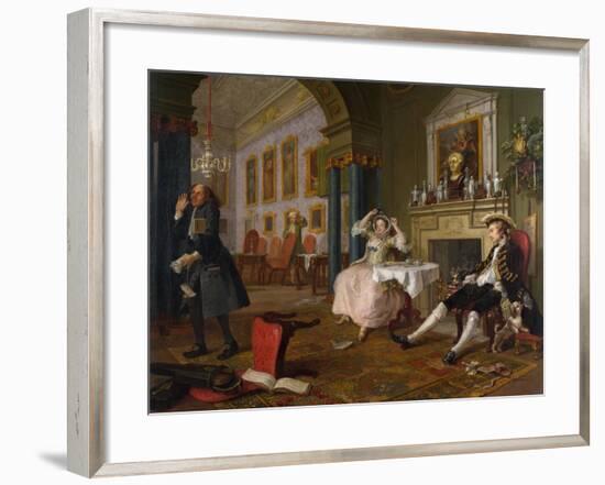 Marriage a La Mode: II - the Tete a Tete, C.1743-William Hogarth-Framed Giclee Print