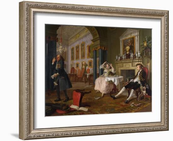 Marriage a La Mode: II - the Tete a Tete, C.1743-William Hogarth-Framed Giclee Print