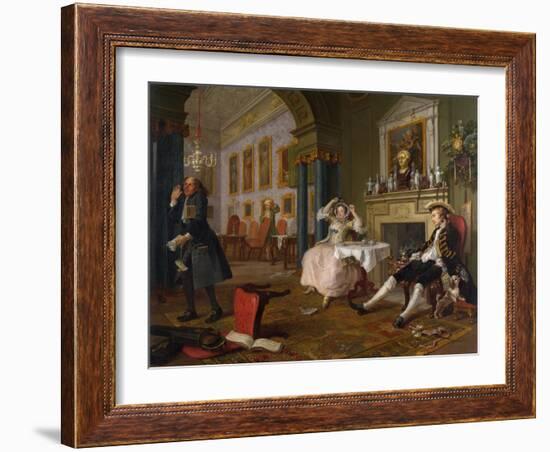 Marriage a La Mode: II - the Tete a Tete, C.1743-William Hogarth-Framed Giclee Print
