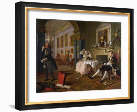 Marriage a La Mode: II - the Tete a Tete, C.1743-William Hogarth-Framed Giclee Print