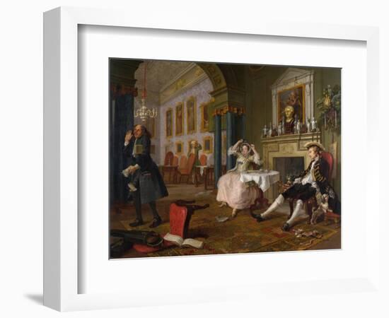 Marriage a La Mode: II - the Tete a Tete, C.1743-William Hogarth-Framed Giclee Print