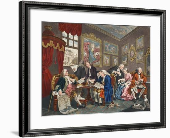 Marriage a La Mode, Plate I, the Marriage Settlement, Illustration from 'Hogarth Restored: the…-William Hogarth-Framed Giclee Print