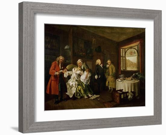 Marriage a La Mode: the Death of the Countess, C. 1742-44-William Hogarth-Framed Giclee Print