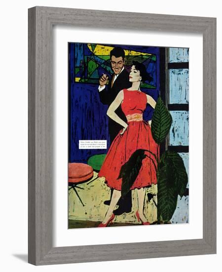 Marriage Bait  - Saturday Evening Post "Men at the Top", August 17, 1957 pg.26-Morgan Kane-Framed Giclee Print