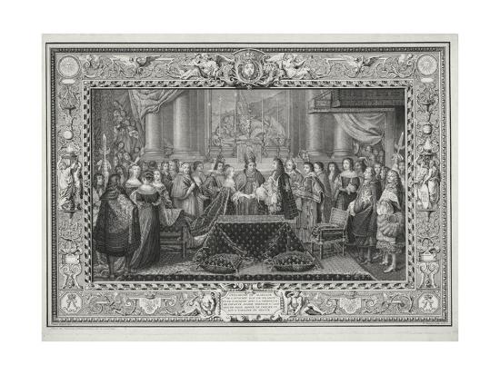 &#39;Marriage Ceremony of Louis XIV (1638-1715) King of France and Navarre&#39; Giclee Print - Charles ...