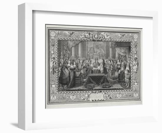 Marriage Ceremony of Louis XIV (1638-1715) King of France and Navarre-Charles Le Brun-Framed Giclee Print