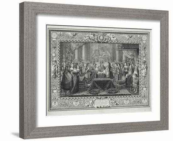 Marriage Ceremony of Louis XIV (1638-1715) King of France and Navarre-Charles Le Brun-Framed Giclee Print