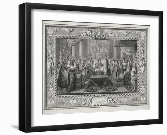 Marriage Ceremony of Louis XIV (1638-1715) King of France and Navarre-Charles Le Brun-Framed Giclee Print