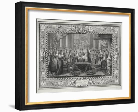 Marriage Ceremony of Louis XIV (1638-1715) King of France and Navarre-Charles Le Brun-Framed Giclee Print