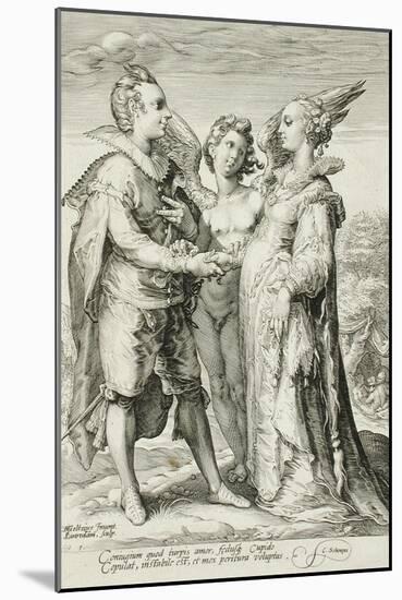 Marriage for Pleasure, Plate 1 of The Marriage Trilogy, c.1594-Jan Saenredam-Mounted Giclee Print