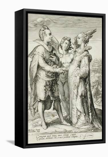 Marriage for Pleasure, Plate 1 of The Marriage Trilogy, c.1594-Jan Saenredam-Framed Premier Image Canvas