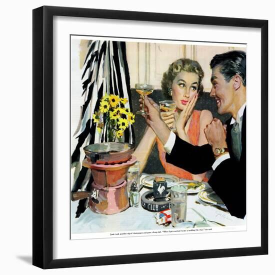 Marriage is for Suckers  - Saturday Evening Post "Leading Ladies", March 7, 1953 pg.21-Joe deMers-Framed Giclee Print