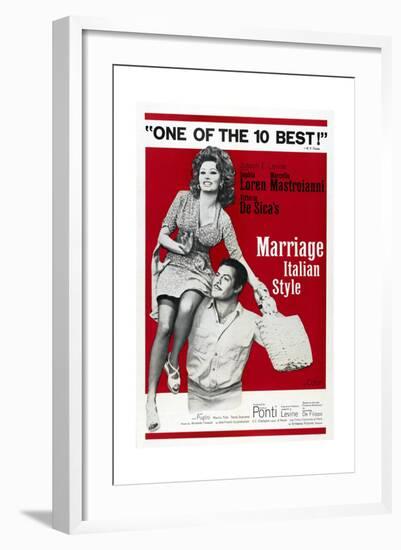 MARRIAGE ITALIAN STYLE, US poster, Sophia Loren, Marcello Mastroianni, 1964-null-Framed Art Print