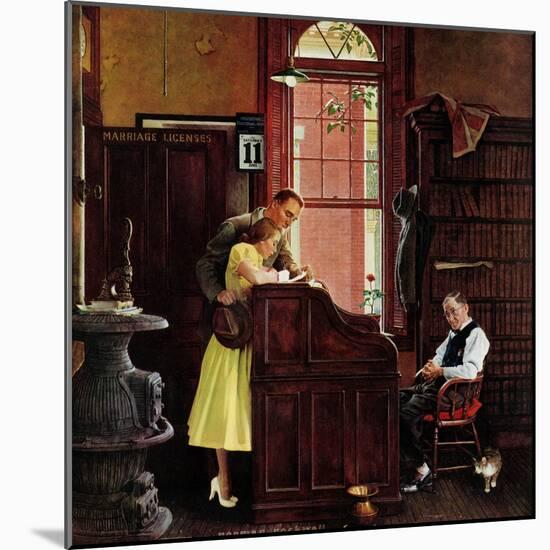 "Marriage License", June 11,1955-Norman Rockwell-Mounted Premium Giclee Print