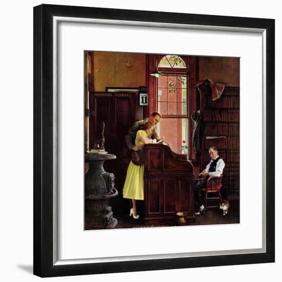 "Marriage License", June 11,1955-Norman Rockwell-Framed Premium Giclee Print