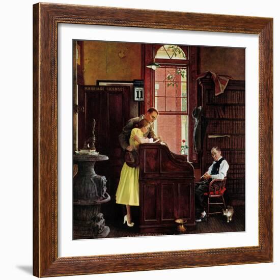 "Marriage License", June 11,1955-Norman Rockwell-Framed Giclee Print