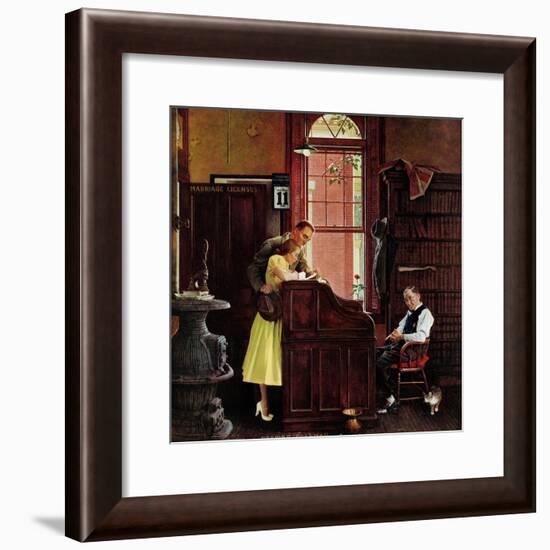 "Marriage License", June 11,1955-Norman Rockwell-Framed Giclee Print