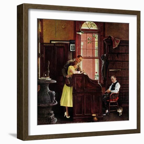 "Marriage License", June 11,1955-Norman Rockwell-Framed Giclee Print