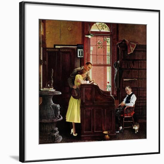 "Marriage License", June 11,1955-Norman Rockwell-Framed Giclee Print