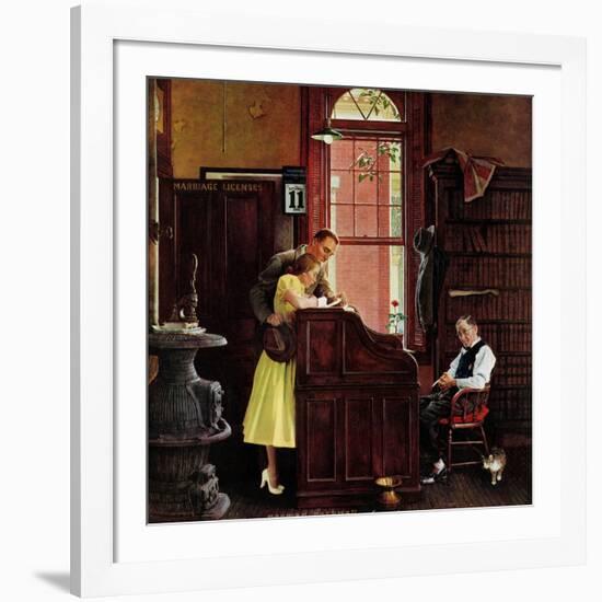 "Marriage License", June 11,1955-Norman Rockwell-Framed Giclee Print