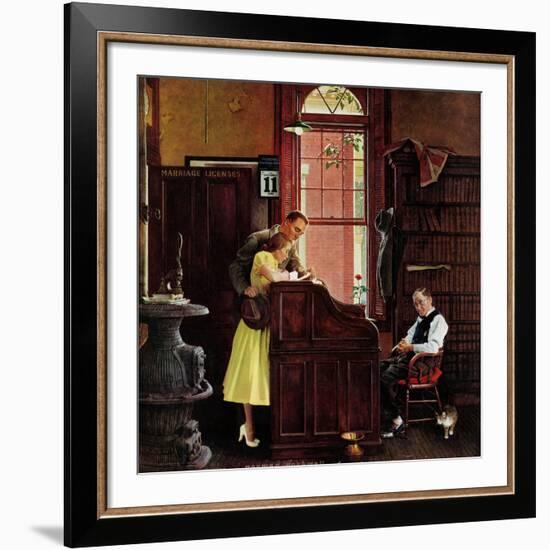 "Marriage License", June 11,1955-Norman Rockwell-Framed Giclee Print