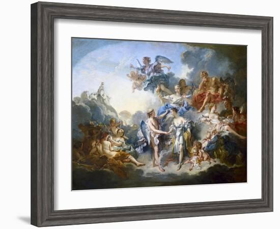 Marriage of Cupid and Psyche-Francois Boucher-Framed Art Print