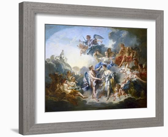 Marriage of Cupid and Psyche-Francois Boucher-Framed Art Print