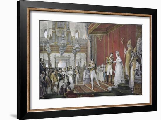 Marriage of Emperor Pedro I Toprincess Amelie de Leuchtenberg-Jean Baptiste Debret-Framed Giclee Print