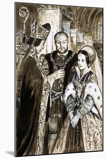 Marriage of Henry VIII and Anne Boleyn-C.l. Doughty-Mounted Giclee Print