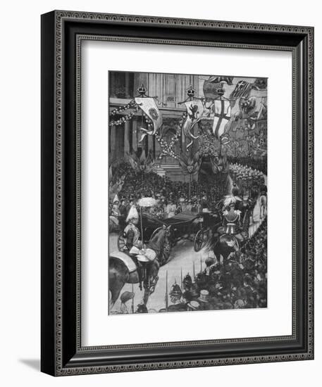 Marriage of the Duke of York: the Royal Procession Passing St Pauls Cathedral, 1893-Arthur Salmon-Framed Giclee Print
