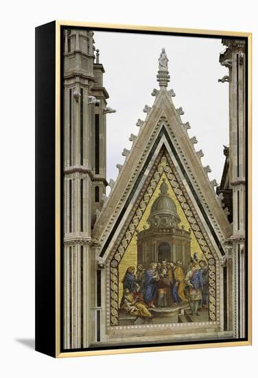 Marriage of Virgin, Decorative Mosaic from Left Cusp, Facade of Orvieto Cathedral-null-Framed Premier Image Canvas