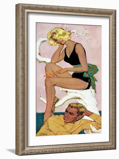 Marry the Boss' Daughter - Saturday Evening Post "Leading Ladies", April 18, 1959 pg.37-Robert Jones-Framed Giclee Print