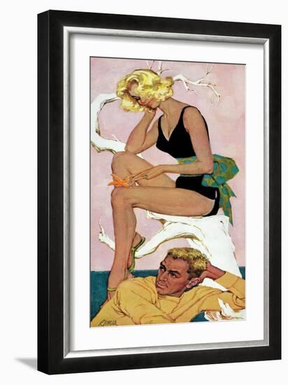 Marry the Boss' Daughter - Saturday Evening Post "Leading Ladies", April 18, 1959 pg.37-Robert Jones-Framed Giclee Print