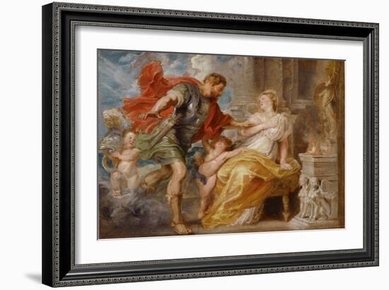 Mars and Rhea Silvia, C. 1616-1617-Peter Paul Rubens-Framed Giclee Print